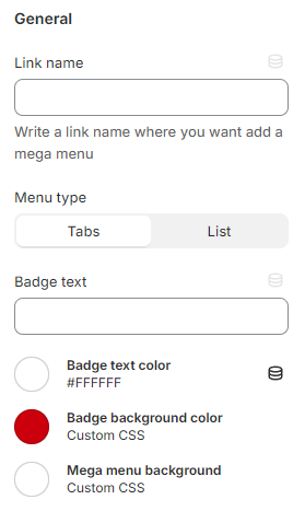mega menu general